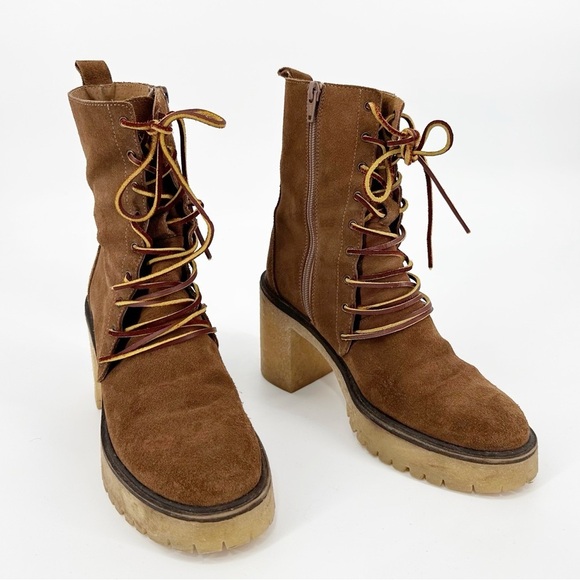 Free People Dylan Lace Up Boots Size 39 Womens 9 - Picture 2 of 8